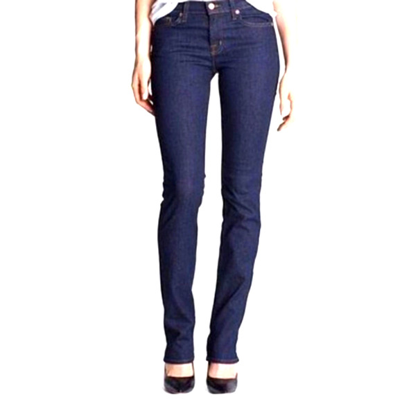J Brand Women's Y2K Scarlett Cigarette Boss Jeans Size 27 Blue Dark Wash Denim - Picture 1 of 8